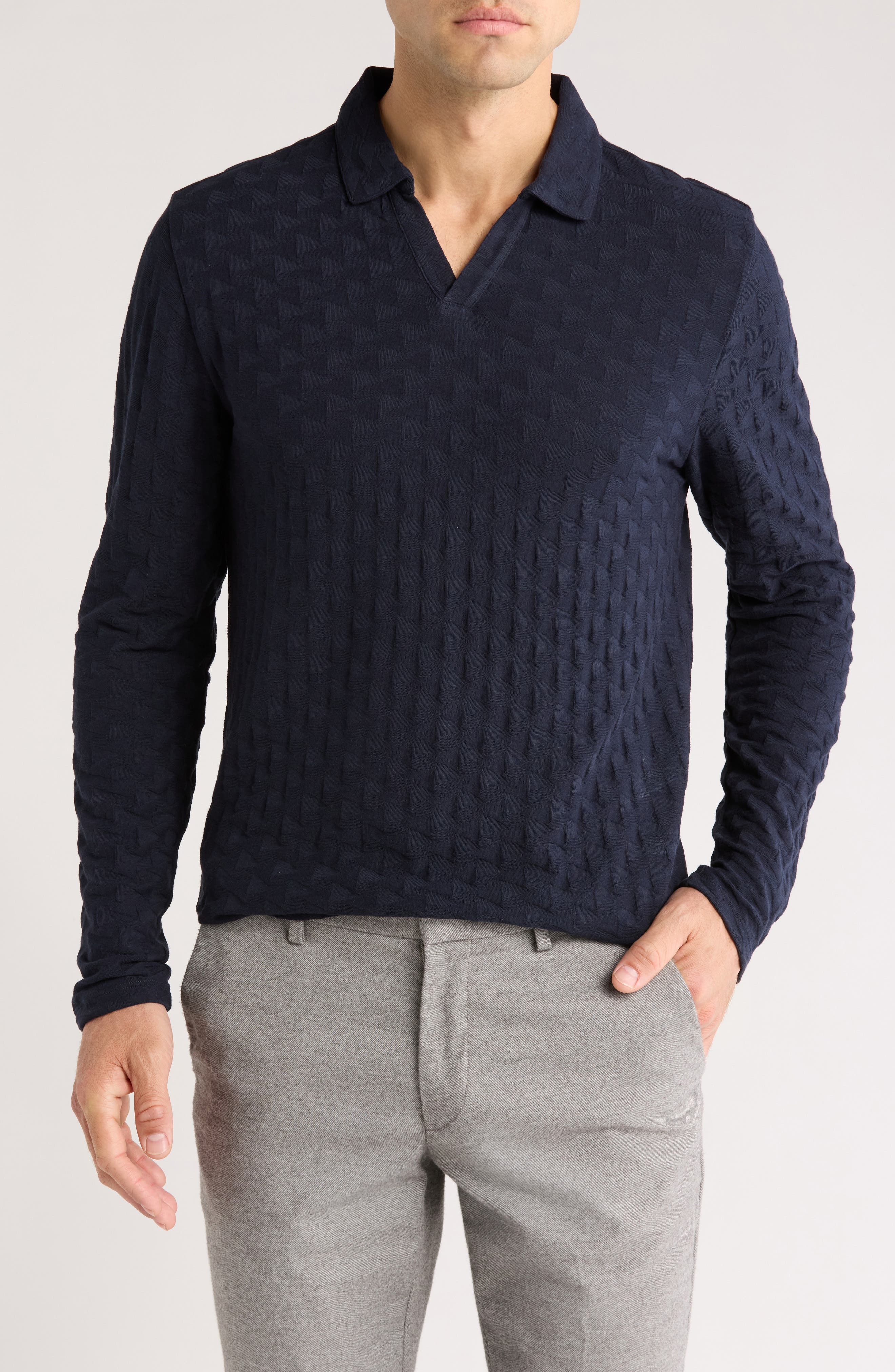 Gotter Long Sleeve Johnny Collar Polo