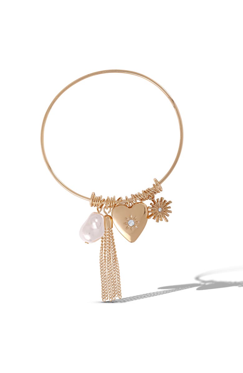 BCBG Generation Charm Bangle Bracelet, Main, color, Gold