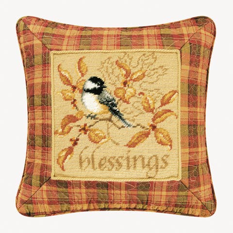 Blessings Needlepoint Pillow, 16" x 16"