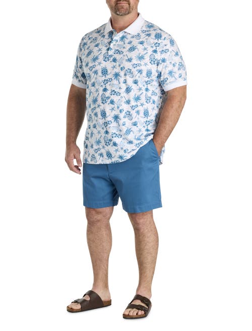 Harbor Bay By Dxl Big & Tall Sea Print Polo Shirt