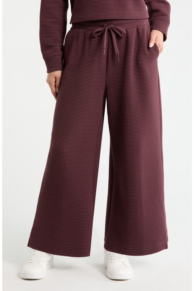 Ottoman Wide Leg Ankle Pants, Main, color, BURGUNDY FUDGE