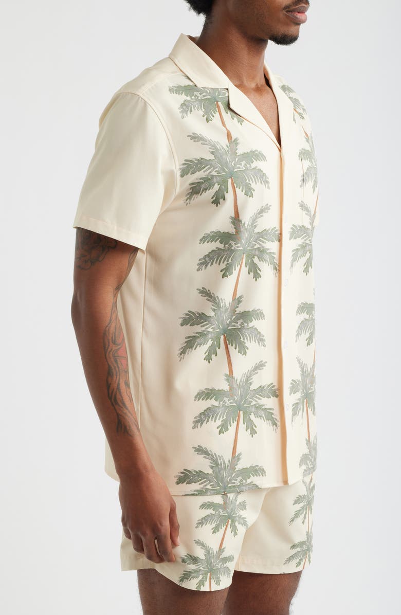 MAVRANS Palm Row Weekend Camp Shirt, Alternate, color, Light Green