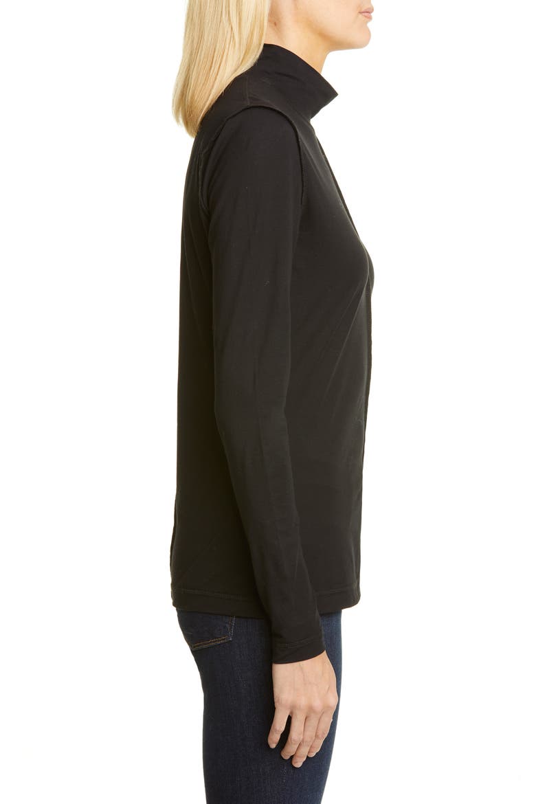 Lightweight Jersey Turtleneck, Alternate, color, BLACK
