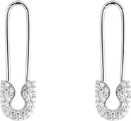 Spero London Pave Safety Pin Earring Jewelled Sterling Silver