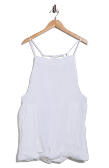 Vitamin A ® Ophelia Linen & Organic Cotton Cover-up Overalls In White