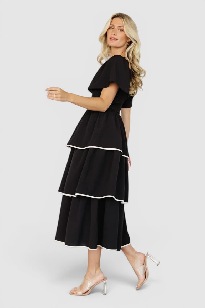 Madrid Tiered Dress, Alternate, color, Black