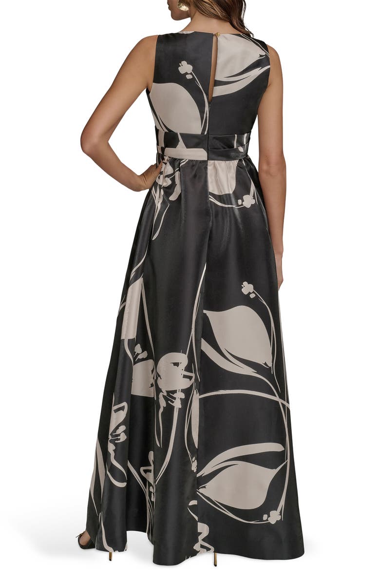 Donna Karan New York Sleeveless Ballgown, Alternate, color, Black/ Light Beige