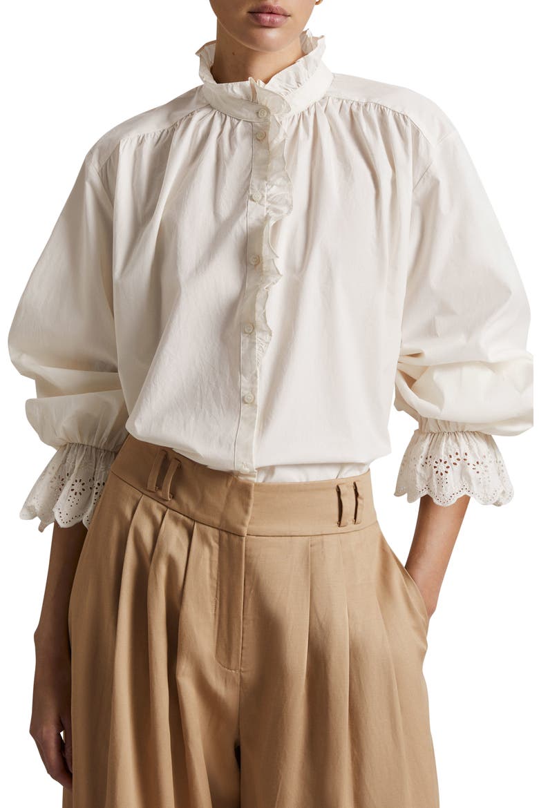 Long Sleeve Button-Up Shirt, Main, color, OFFWHITE