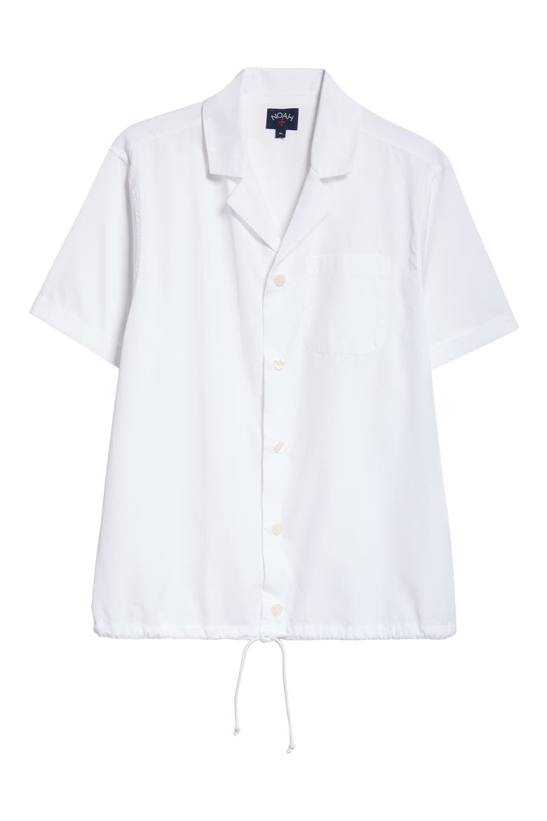 Short Sleeve Cotton Button-Up Camp Shirt, Alternate, color, WHITE