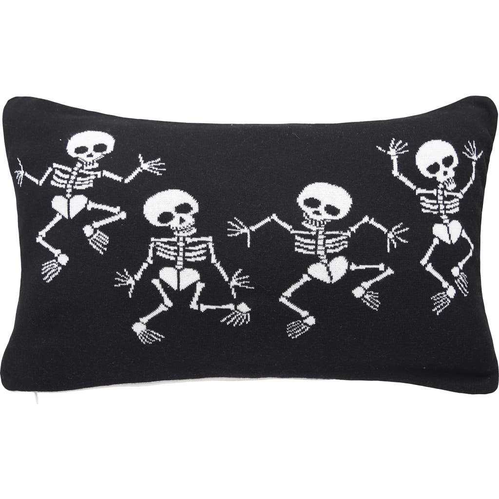C & F Home C&f Home Dancing Skeletons Cotton Blend Halloween Accent Throw Pillow 16" X 24" In Black