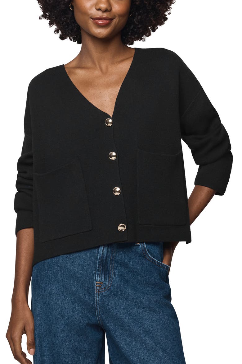 Libby Crop Cardigan, Main, color, BLACK