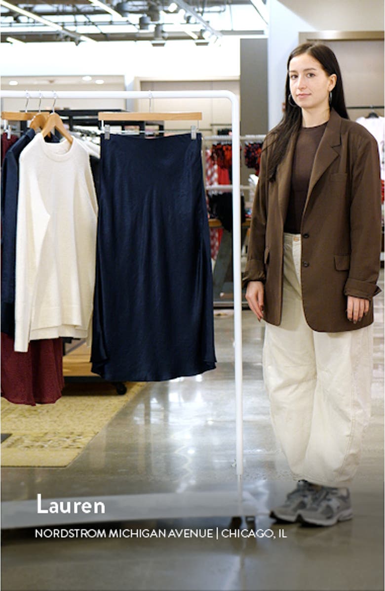 Bias Cut Satin Midi Skirt, sales video thumbnail