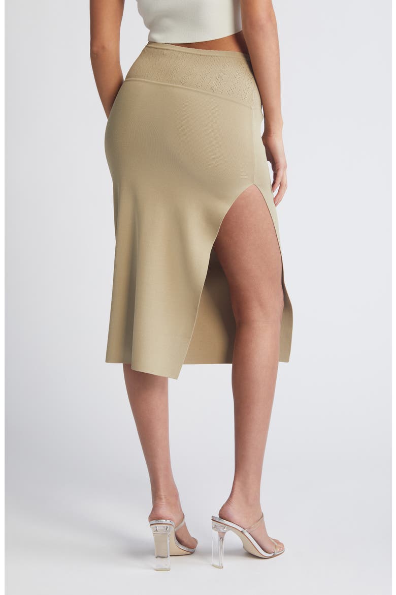 Pointelle Stitch Maxi Sweater Skirt, Alternate, color, GRAVEL