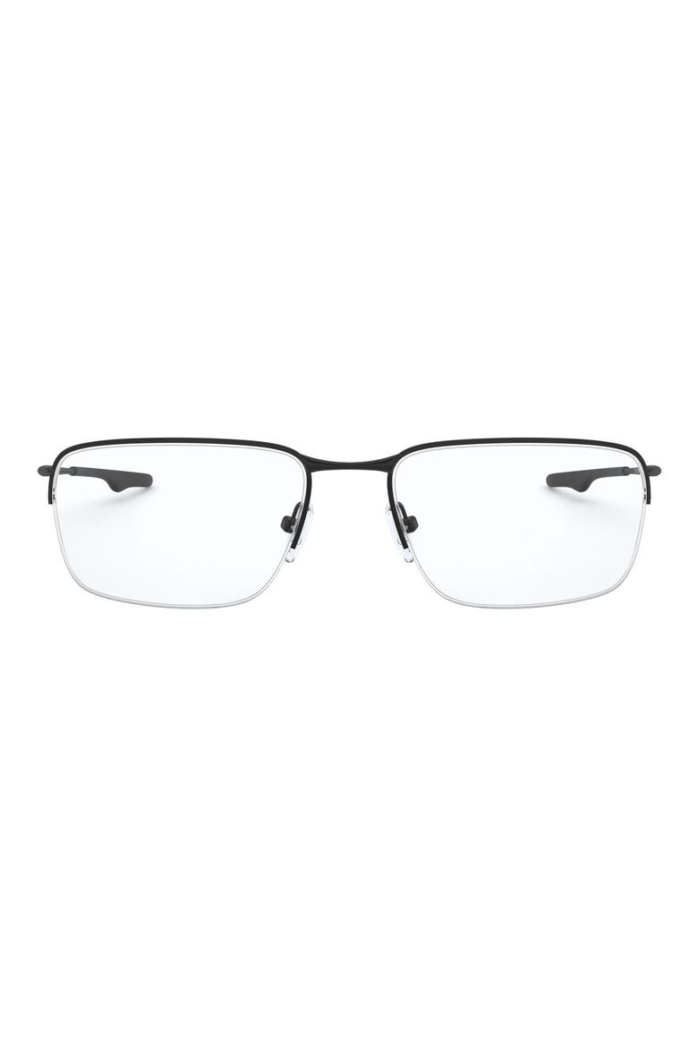 Wingback SQ 54mm Semirimless Rectangular Optical Glasses, Main, color, BLACK