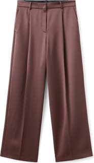 MANGO Pleated Satin Pants