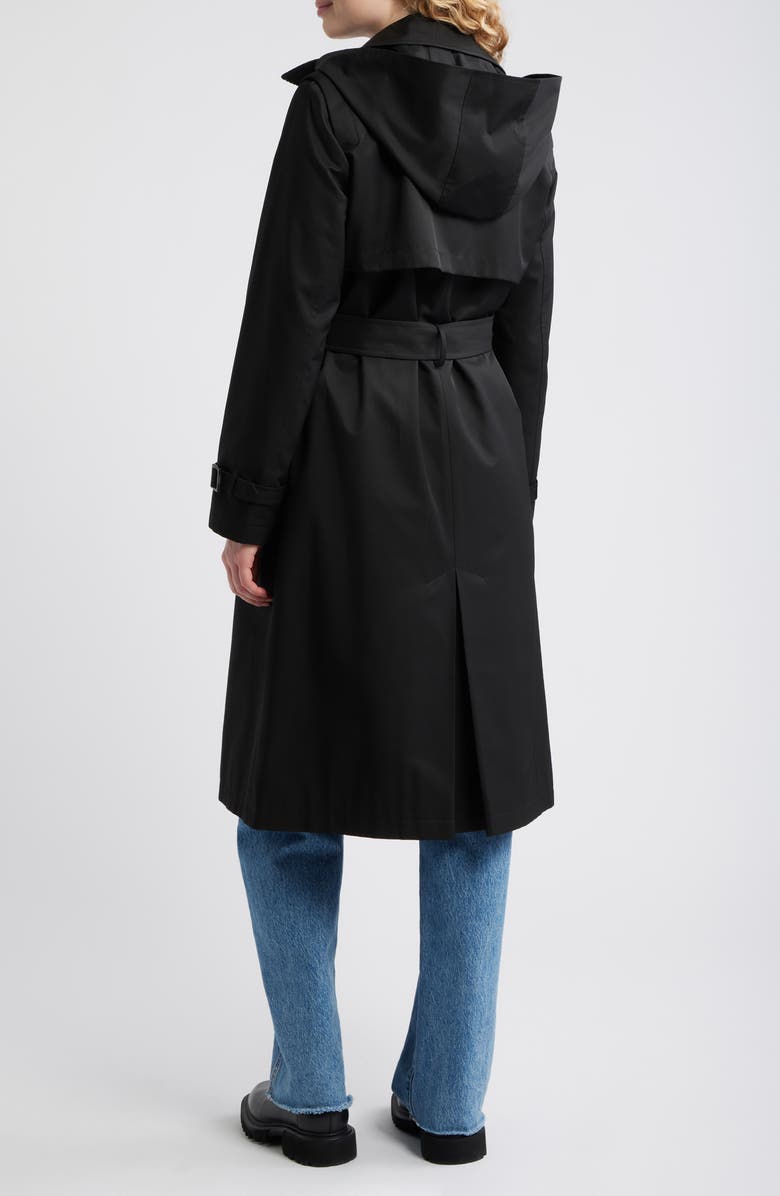 Sam Edelman Double Breasted Belted Trench Coat, Alternate, color, Black