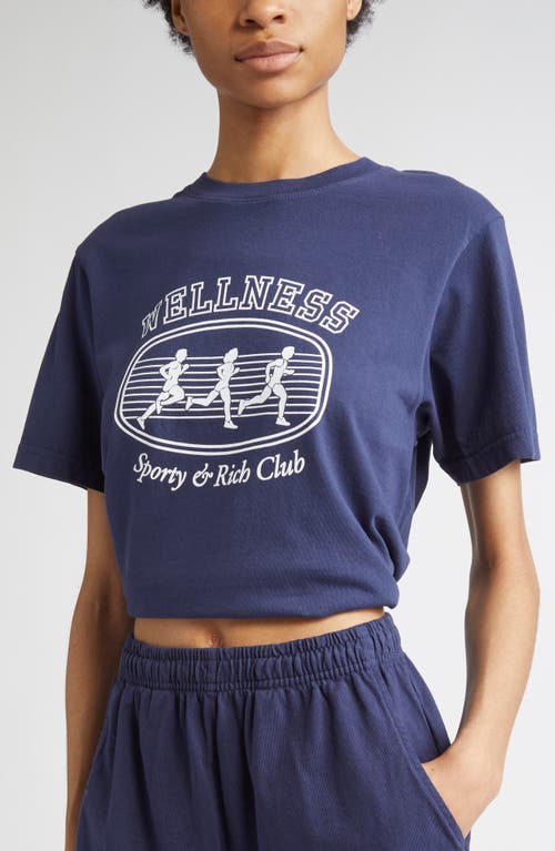 Sporty And Rich Sporty & Rich Paris Marathon Graphic T-shirt In Blue
