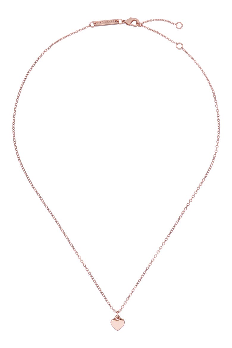 Hara Tiny Heart Pendant Necklace, Alternate, color, ROSE GOLD