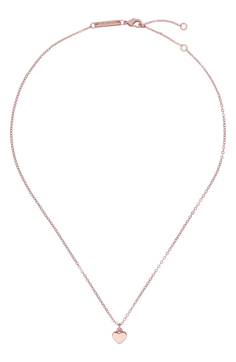 Ted Baker London Hara Tiny Heart Pendant Necklace, Alternate, color, Rose Gold