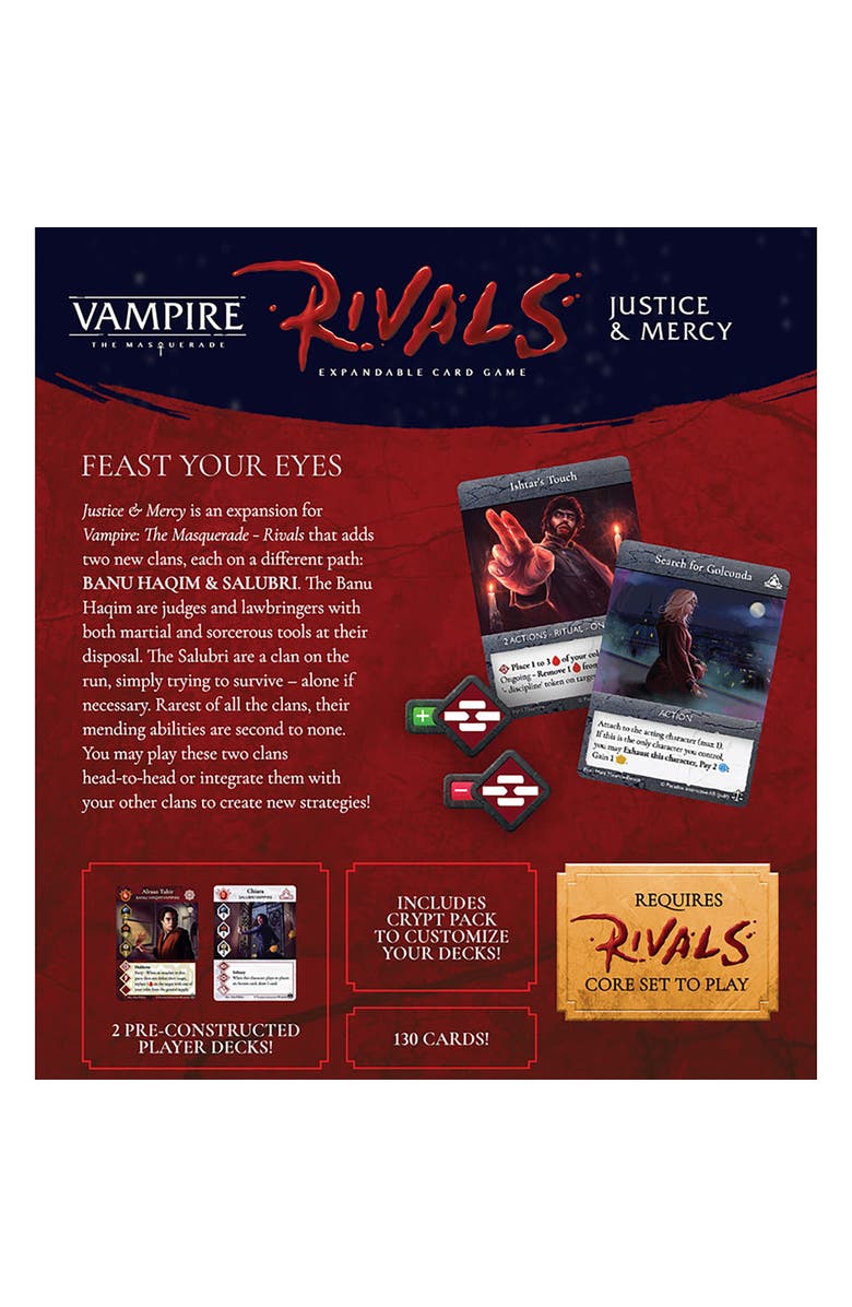 Renegade Game Studios Vampire The Masquerade Rivals Expandable Card Game Justice & Mercy, Alternate, color, Multicolored