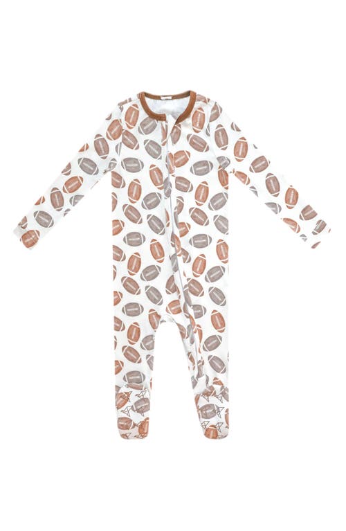 Copper Pearl Zip-Up Footie Pajamas in Blitz 