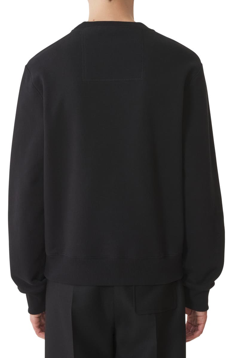 Lanvin Embroidered Cotton Sweatshirt, Alternate, color, Black
