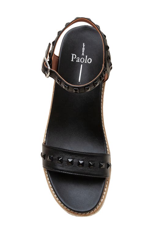Linea Paolo Vichi Ankle Strap Espadrille Platform Wedge Sandal In Black