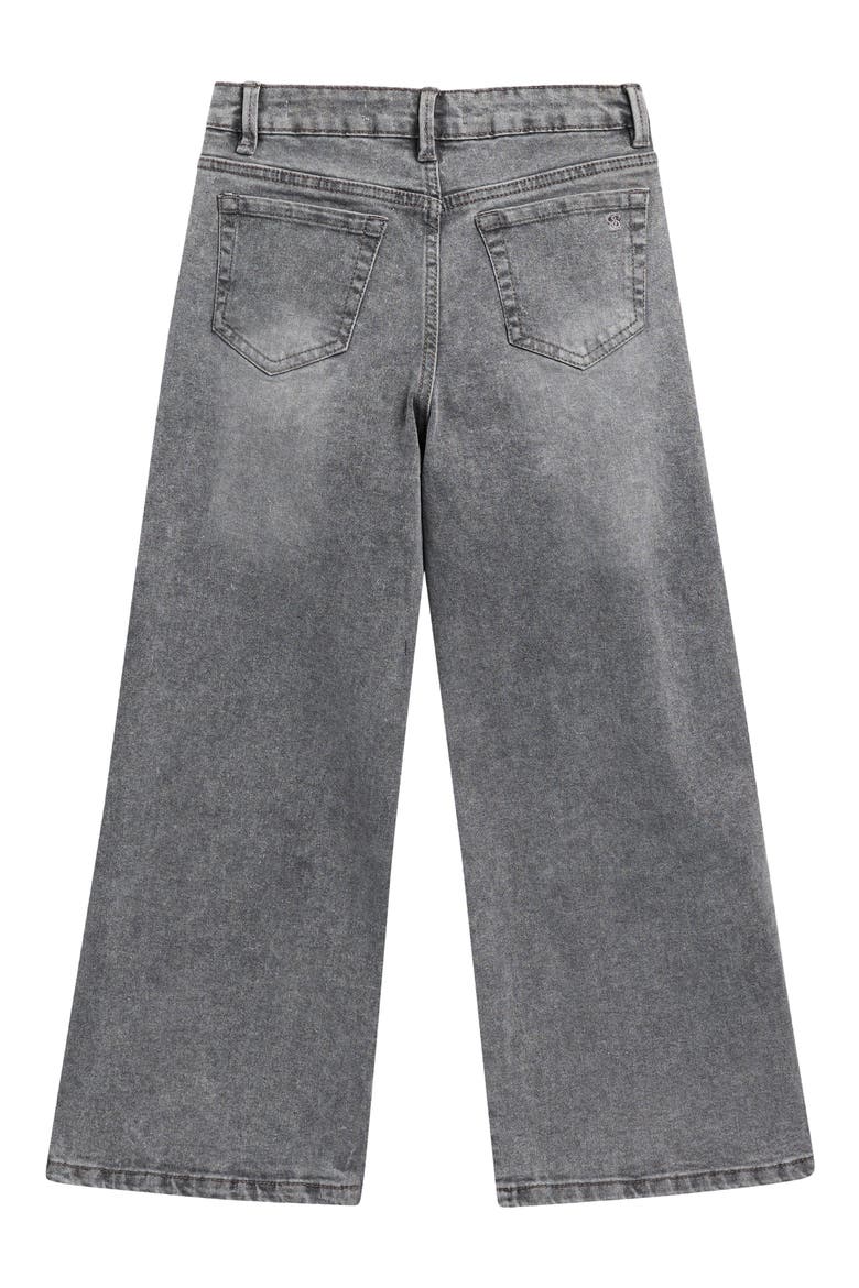 Kids' Bow Print Wide Leg Jeans, Alternate, color, GRAY