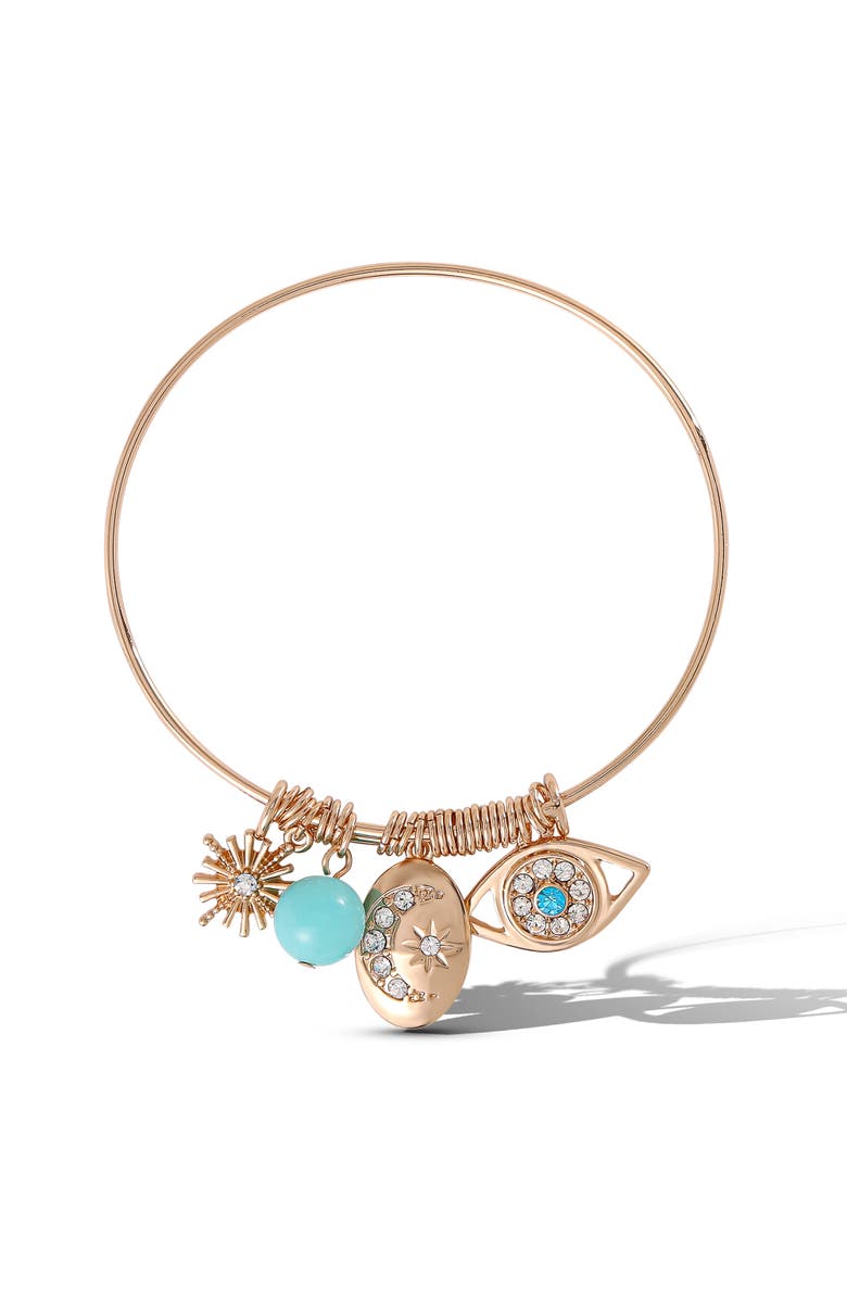 Jessica Simpson Turquoise Evil Eye Bracelet, Main, color, Gold