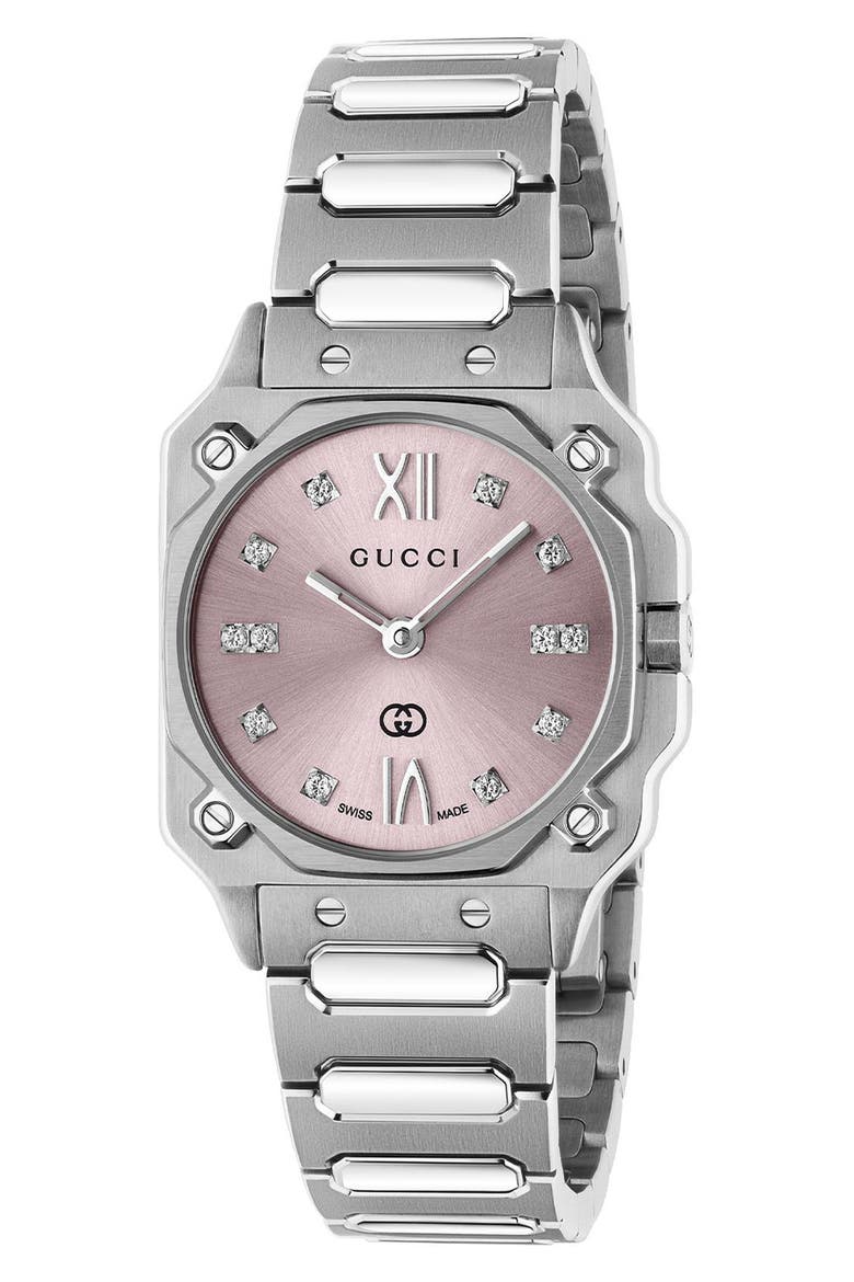 G-Flat XL Bracelet Watch, 24mm, Main, color, STEEL