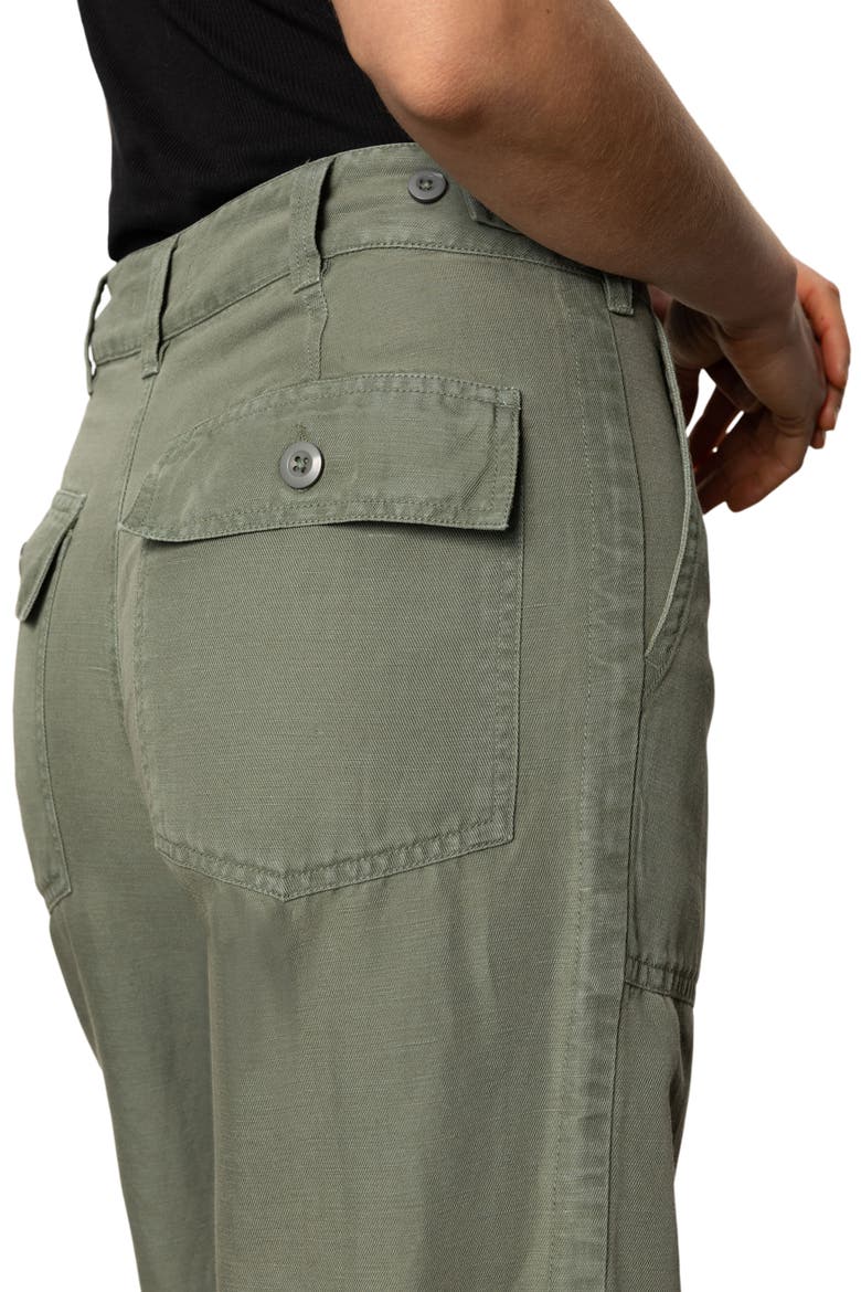 Wide Leg Linen Blend Pants, Alternate, color, DARK SPRUCE