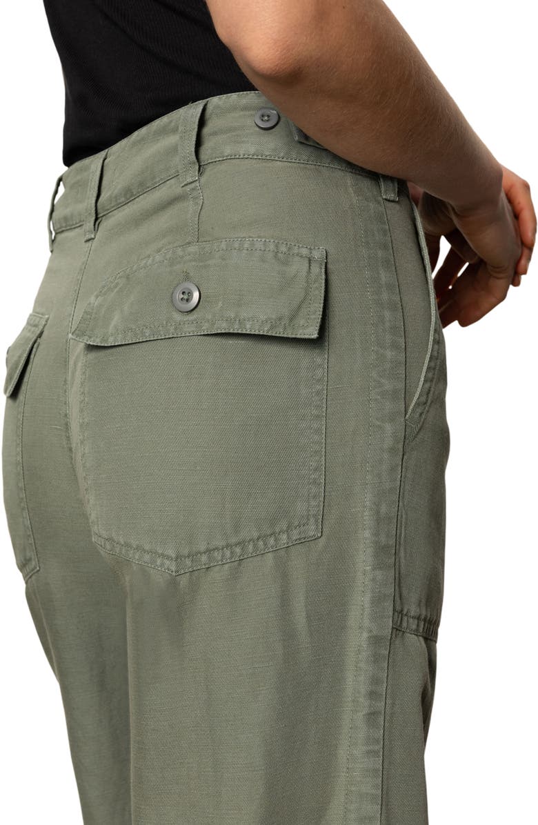 Sanctuary Wide Leg Linen Blend Pants, Alternate, color, Dark Spruce