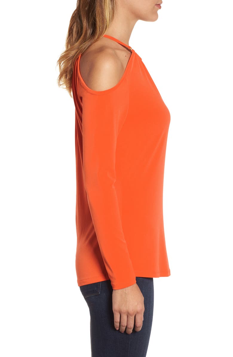 MICHAEL Michael Kors Neck Plate Cold Shoulder Top, Alternate, color, 