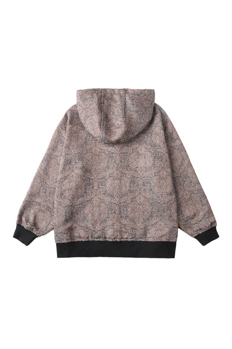 Damask Hoodie, Alternate, color, Brown