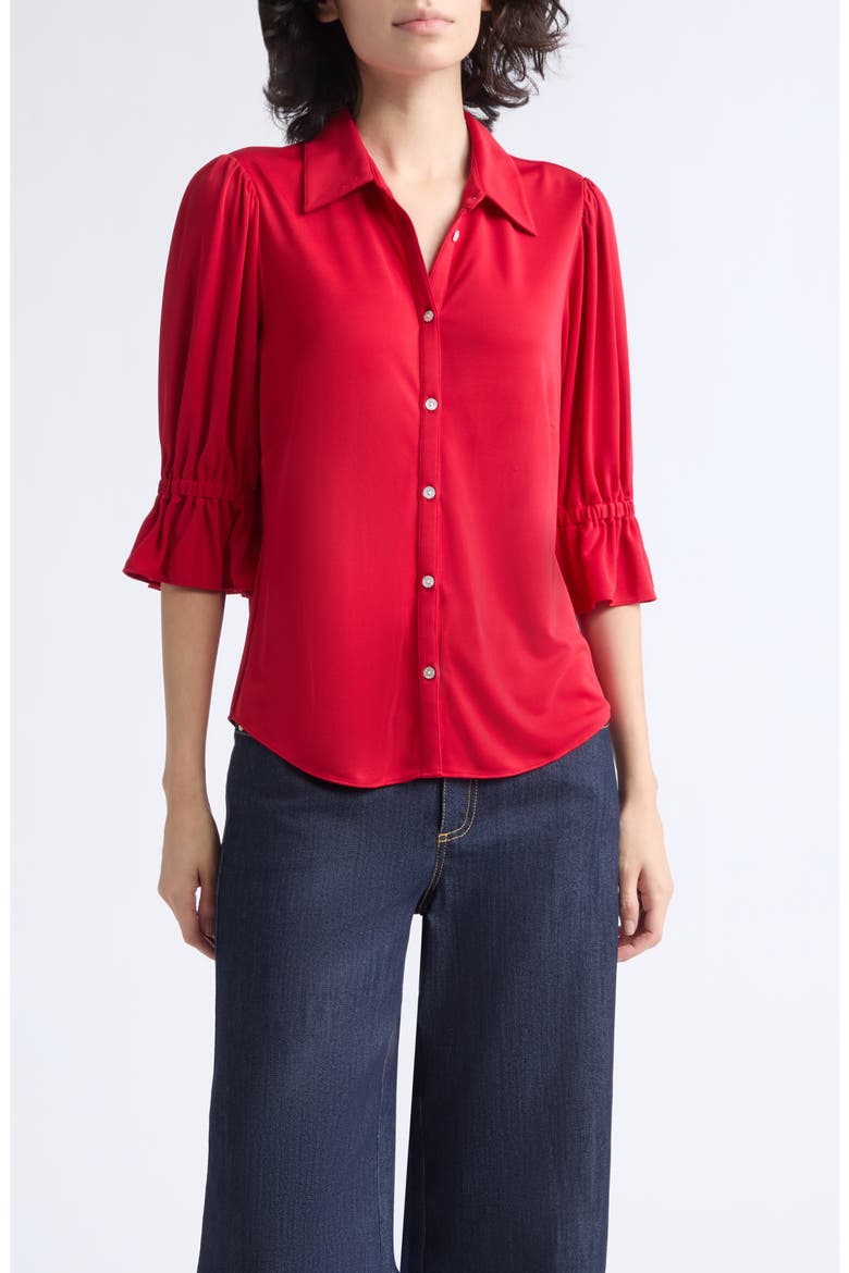 Fiona Matte Jersey Top, Main, color, WARM CRANBERRY