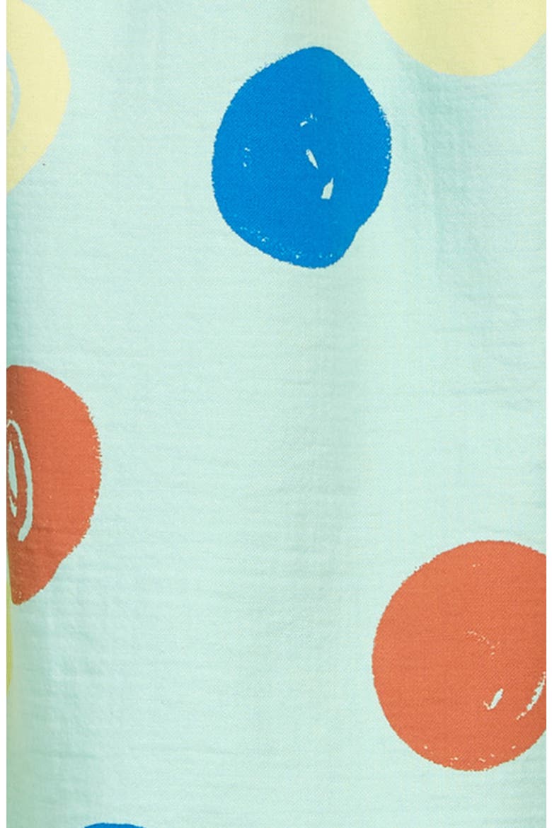 Kids' Puff Sleeve Organic Cotton Dress, Alternate, color, GREEN YUCCA DOODLE DOTS