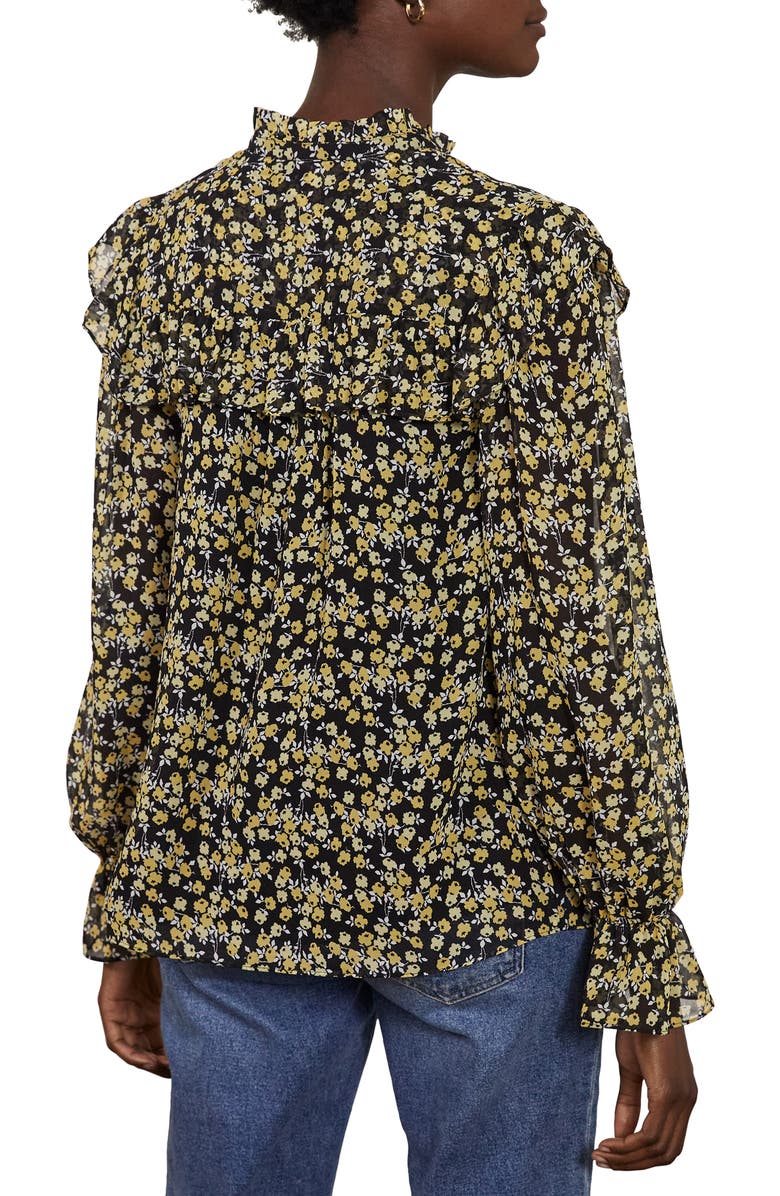 Boden Zoe Floral Ditsy Ruffle Detail Blouse, Alternate, color,