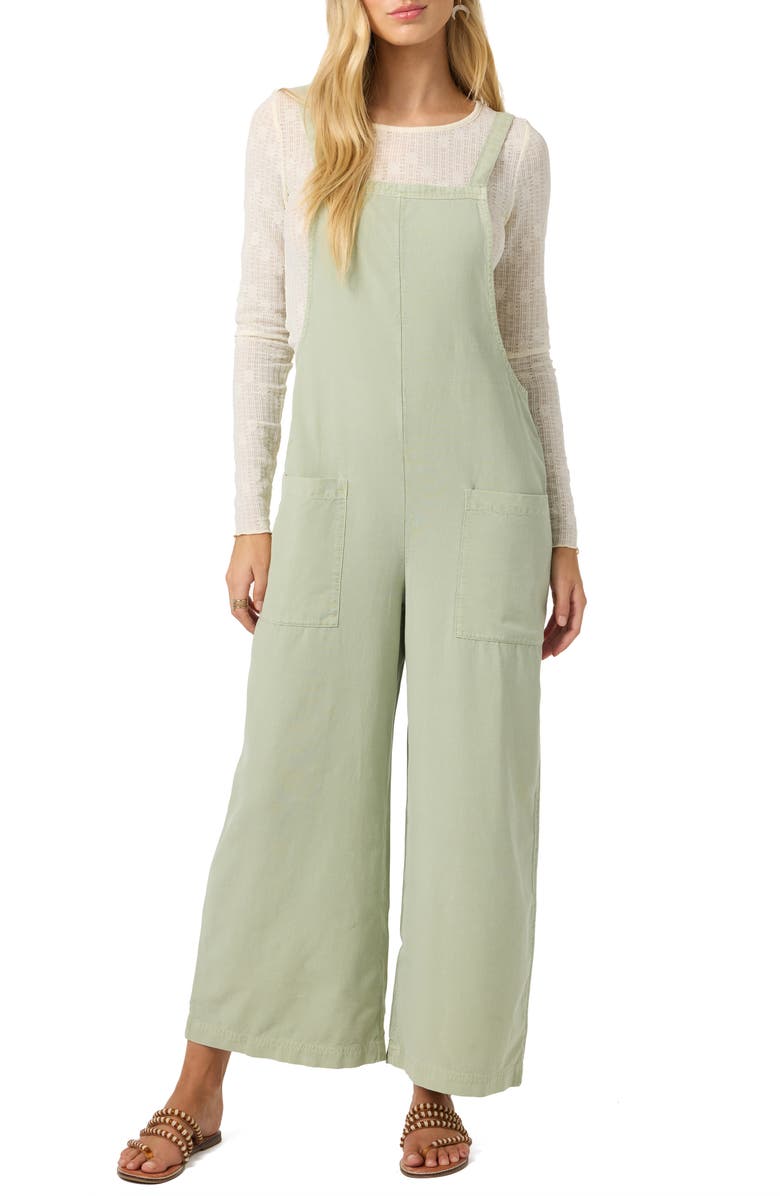 O'Neill Summerlin 2 Cotton & Linen Overalls, Main, color, Desert Sage