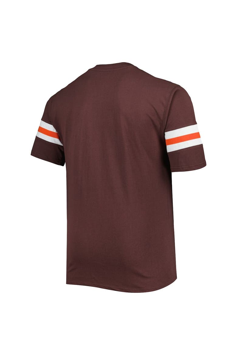 Men's Brown Cleveland Browns Big & Tall Arm Stripe T-Shirt, Alternate, color, Brown
