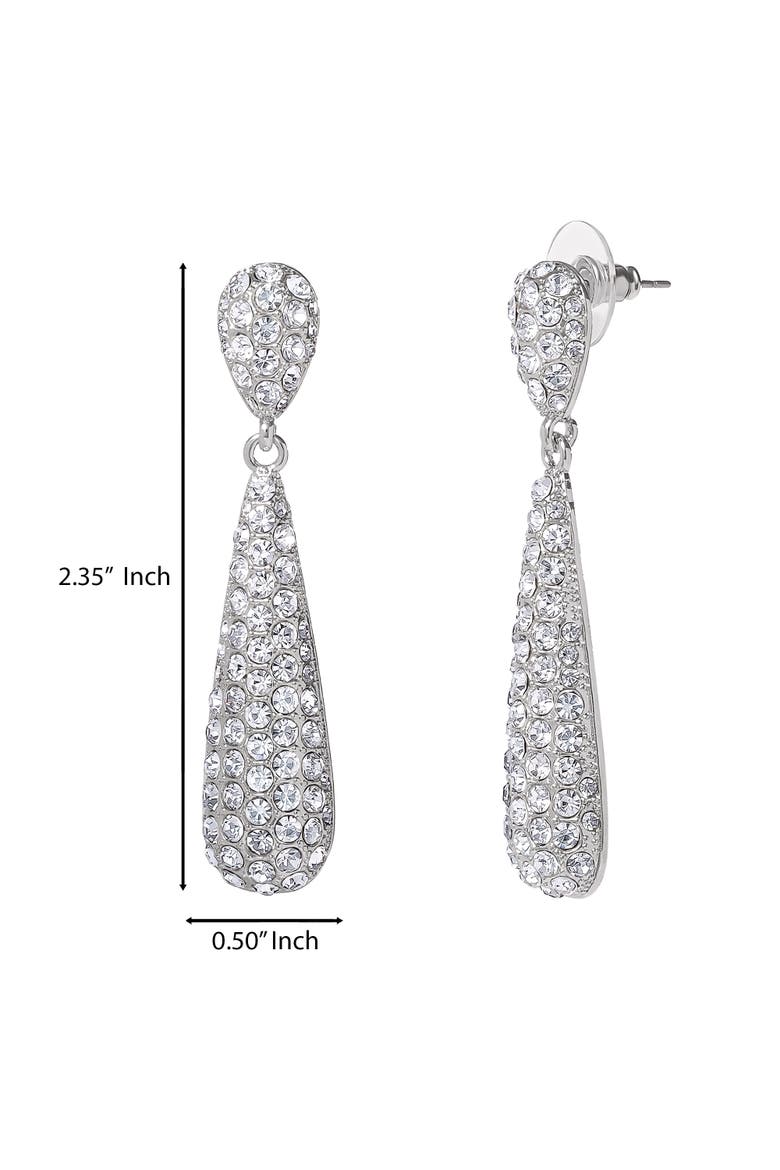 Crystal Drop Earrings, Alternate, color, Silver