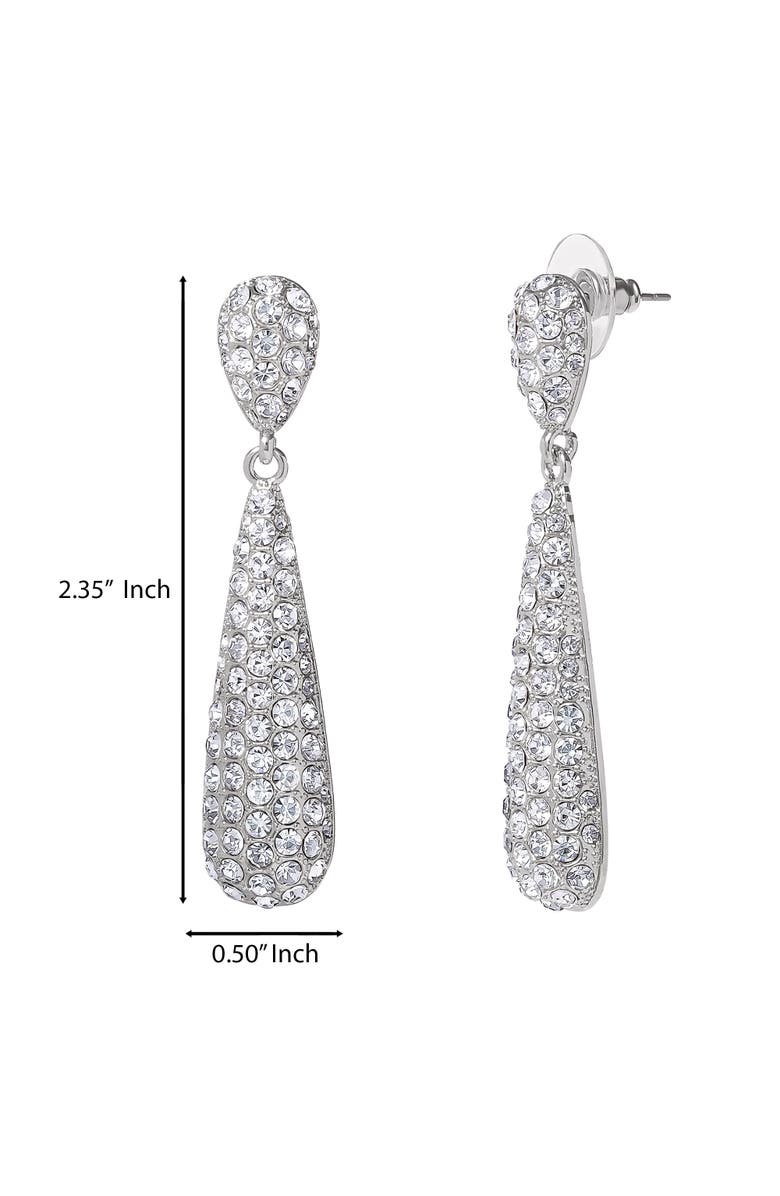 Jessica Simpson Crystal Drop Earrings, Alternate, color, Silver