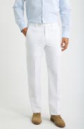 Berle Flat Front Stripe Cotton Seersucker Pants