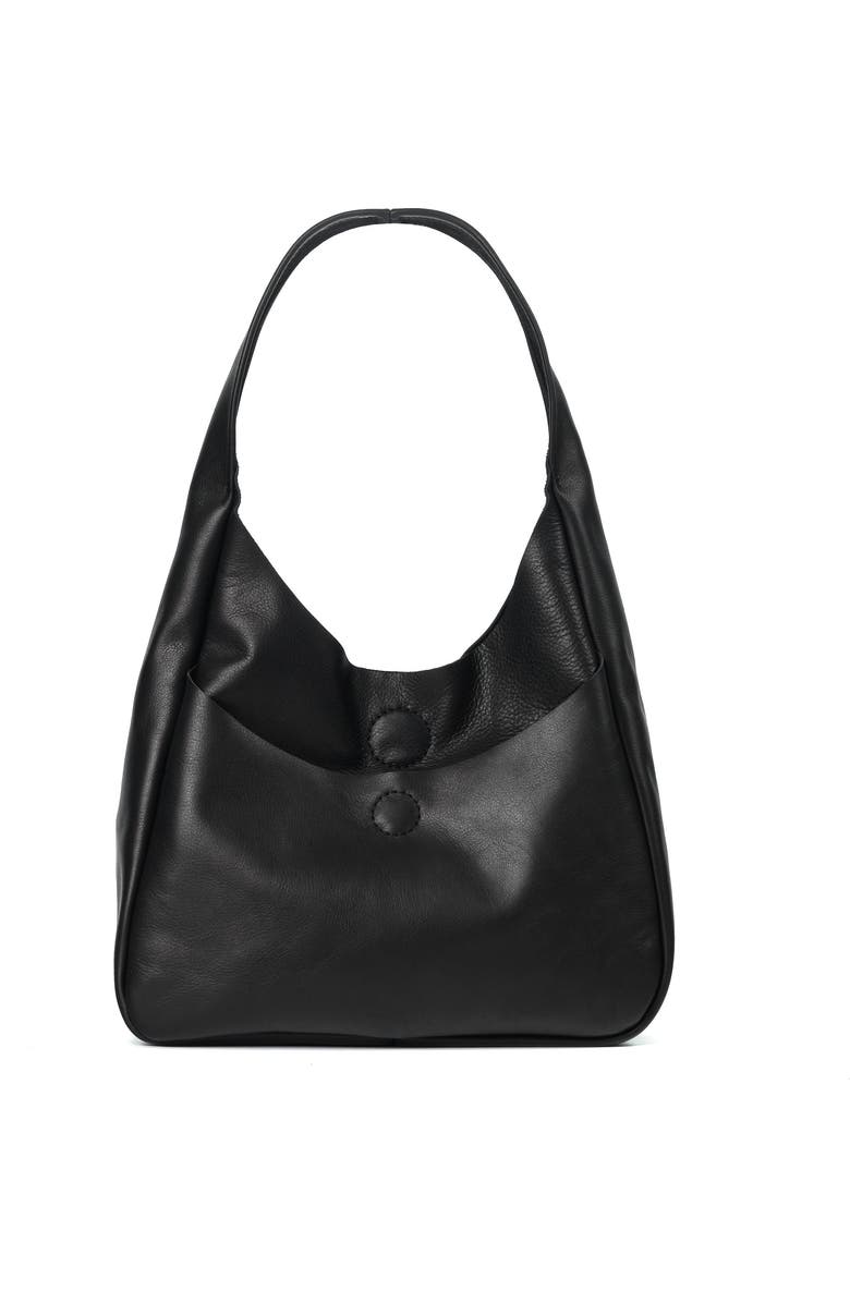 Ezra Arthur Phoebe Leather Hobo Soft Nappa Shoulder Bag, Alternate, color, Black