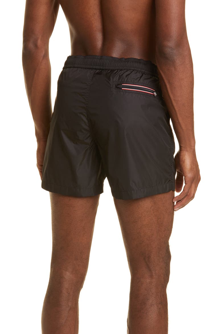Logo Patch Swim Trunks, Alternate, color, BLACK