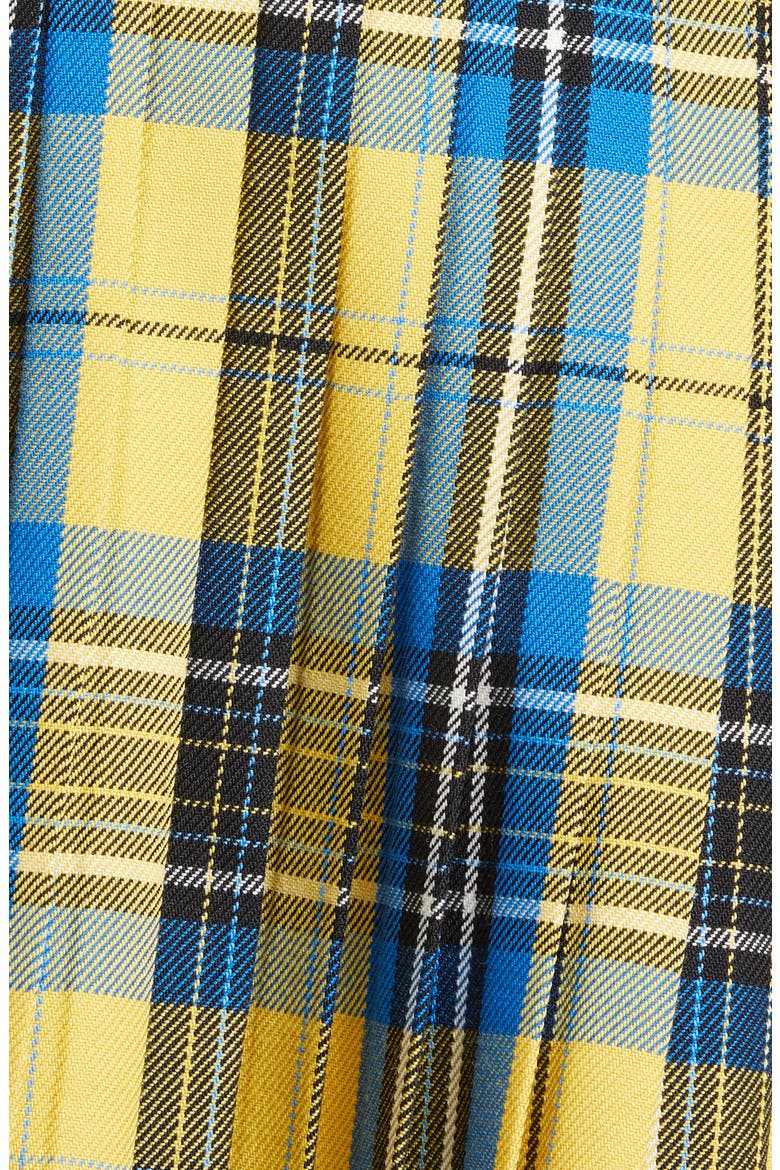 Gender Inclusive Double Buckle Plaid Wool Kilt, Alternate, color, YELLOW/ BLUE