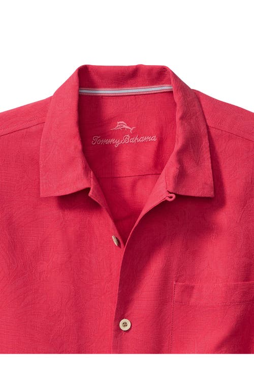 Tommy Bahama Tropic Isle Short Sleeve Button-up Silk Camp Shirt In Raspberry Wine