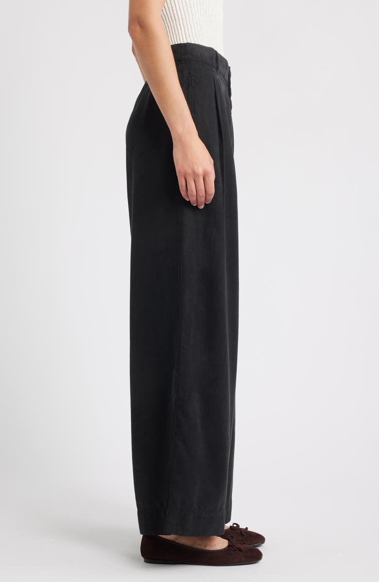 Bella Dahl Pleated Super Wide Leg Pants, Alternate, color, Black