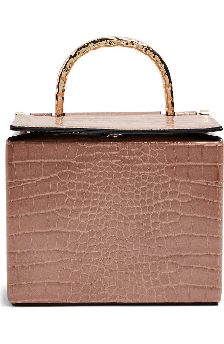 Topshop Meg Boxy Faux Leather Crossbody Bag, Main, color,