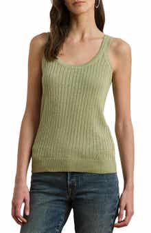 Lauren Ralph Lauren Metallic Linen Blend Rib Tank Top