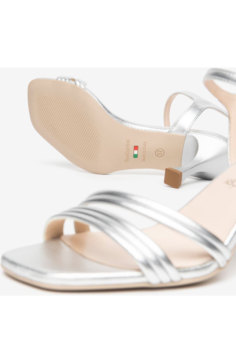 NeroGiardini Ankle Strap Sandal, Alternate, color, Silver